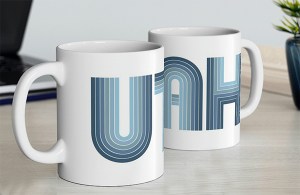 MODERN art UTAH striped coffee mug blue